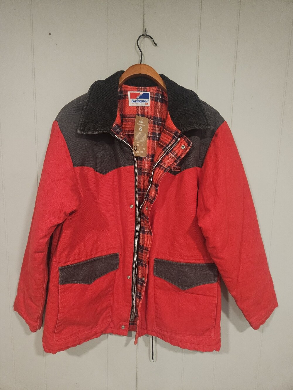 NWT Swingster Kent Flannel Lined Canvas Chore Jacket Coat USA Made Medium DEFECT